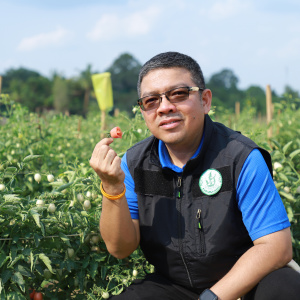 25680427 รองครองศักดิ์  ลงพื้นที่ตรวจเยี่ยมและติดตามผลการดำเนินงานโครงการส่งเสริมการเกษตรที่เป็นมิตรกับสิ่งแวดล้อม ณ ศูนย์จัดการศัตรูพืชชุมชน ตำบลหนองสูงใต้ อำเภอหนองสูง จังหวัดมุกดาหาร (มะเขือเทศ)